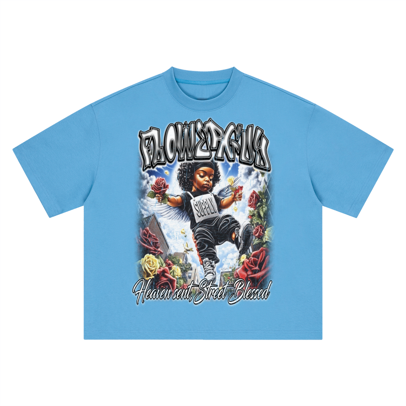 Heaven Sent x Street Blessed Graphic Tee Boxy Oversized T-Shirt