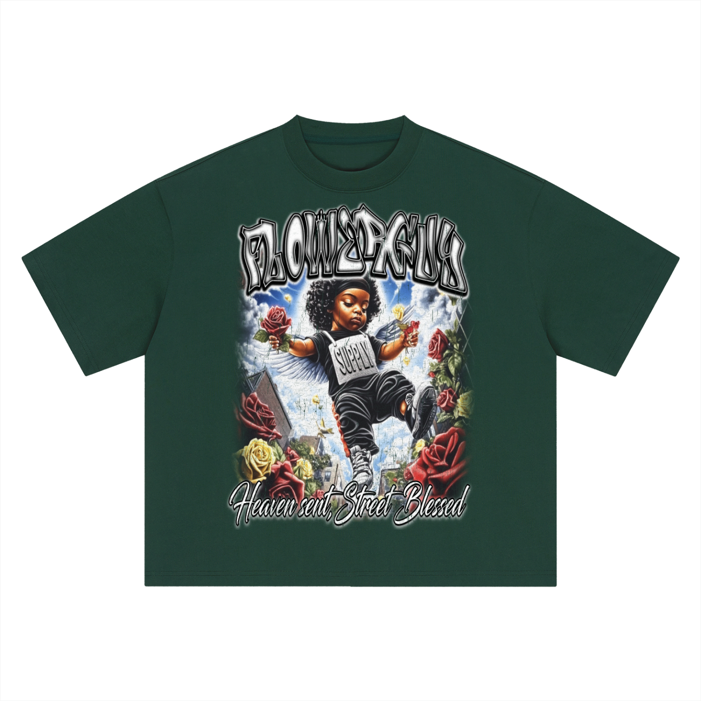 Heaven Sent x Street Blessed Graphic Tee Boxy Oversized T-Shirt