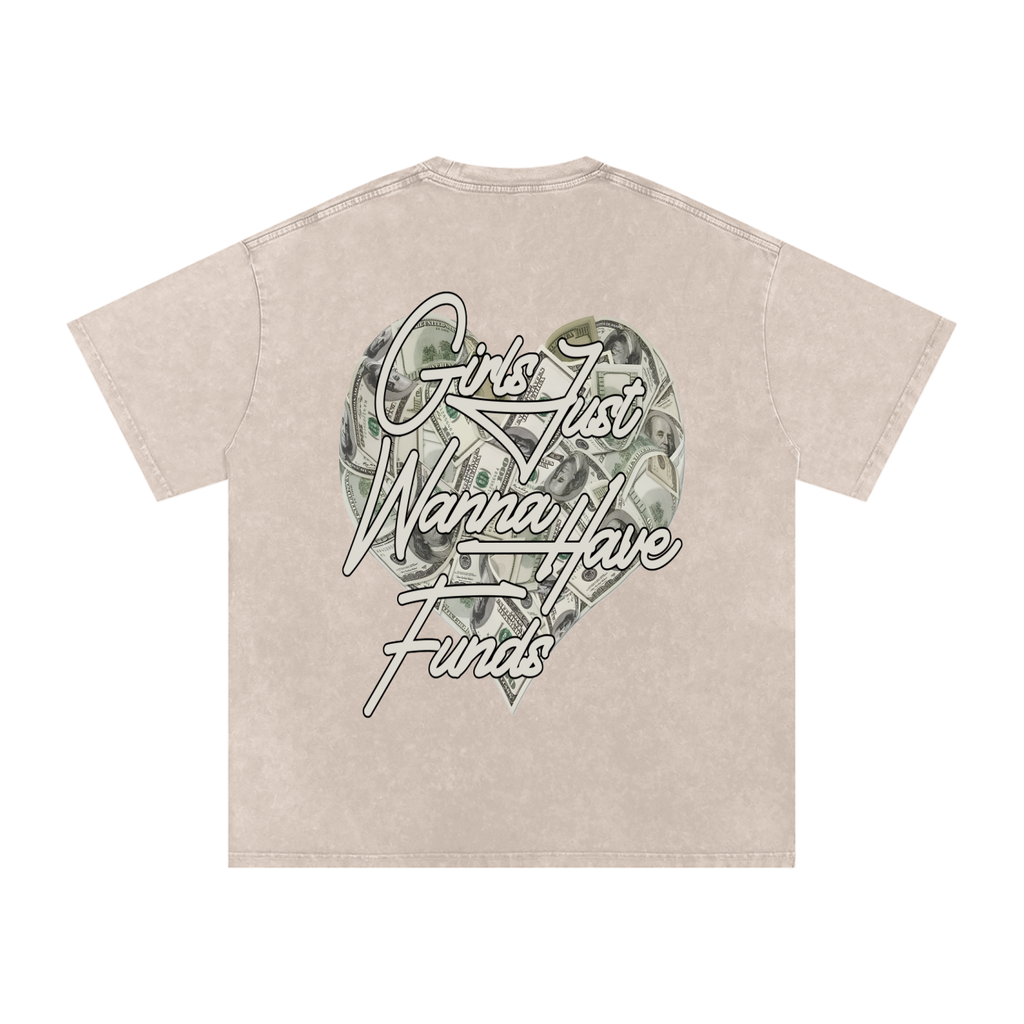 Snow Washed Oversized Cotton T-Shirt
