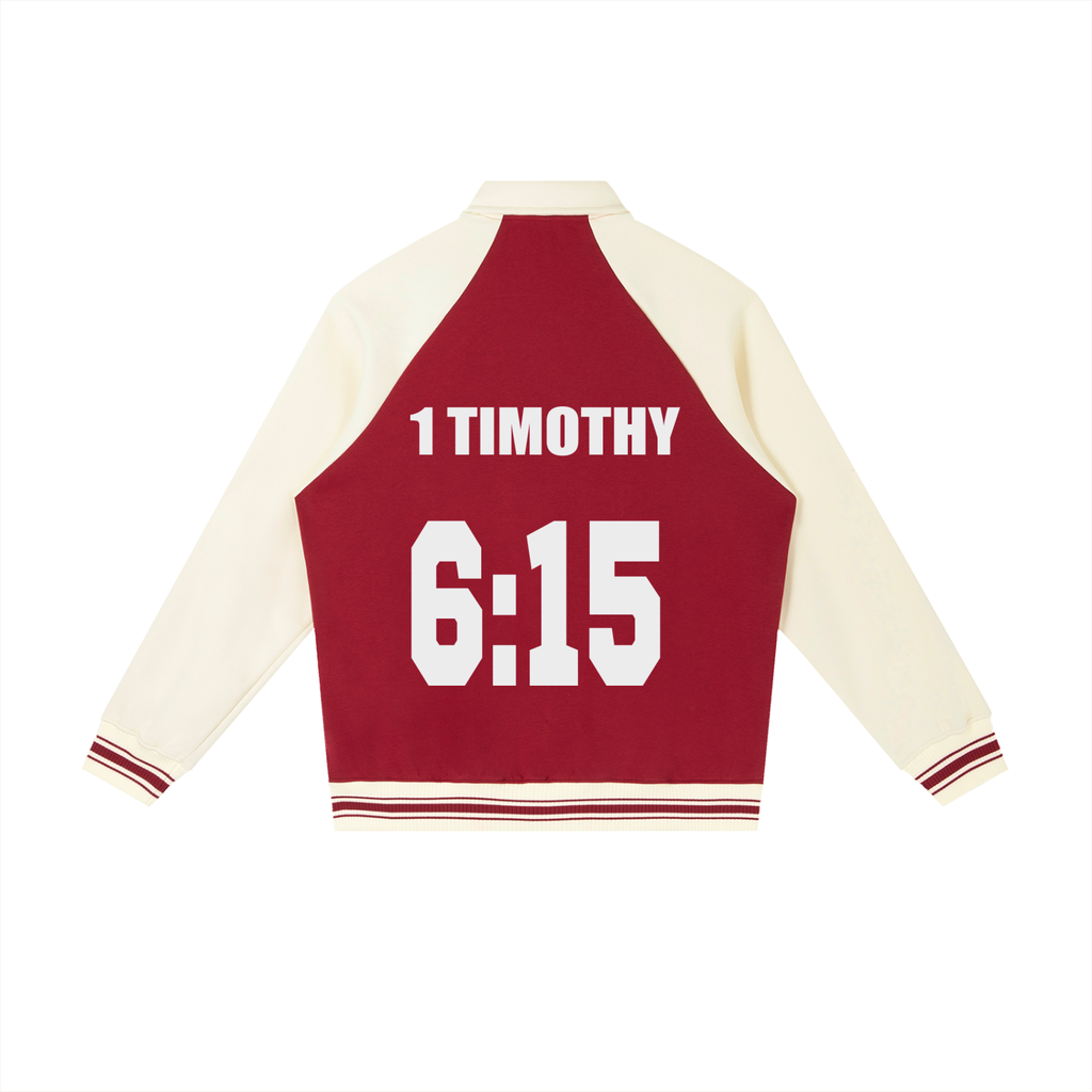 Contrast Raglan Sleeve Baseball Jacket