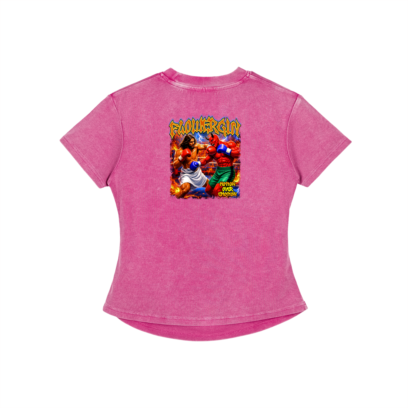 Motion Over Emotion – Spiritual Warfare Vintage Washed Bodycon Cotton T-Shirt