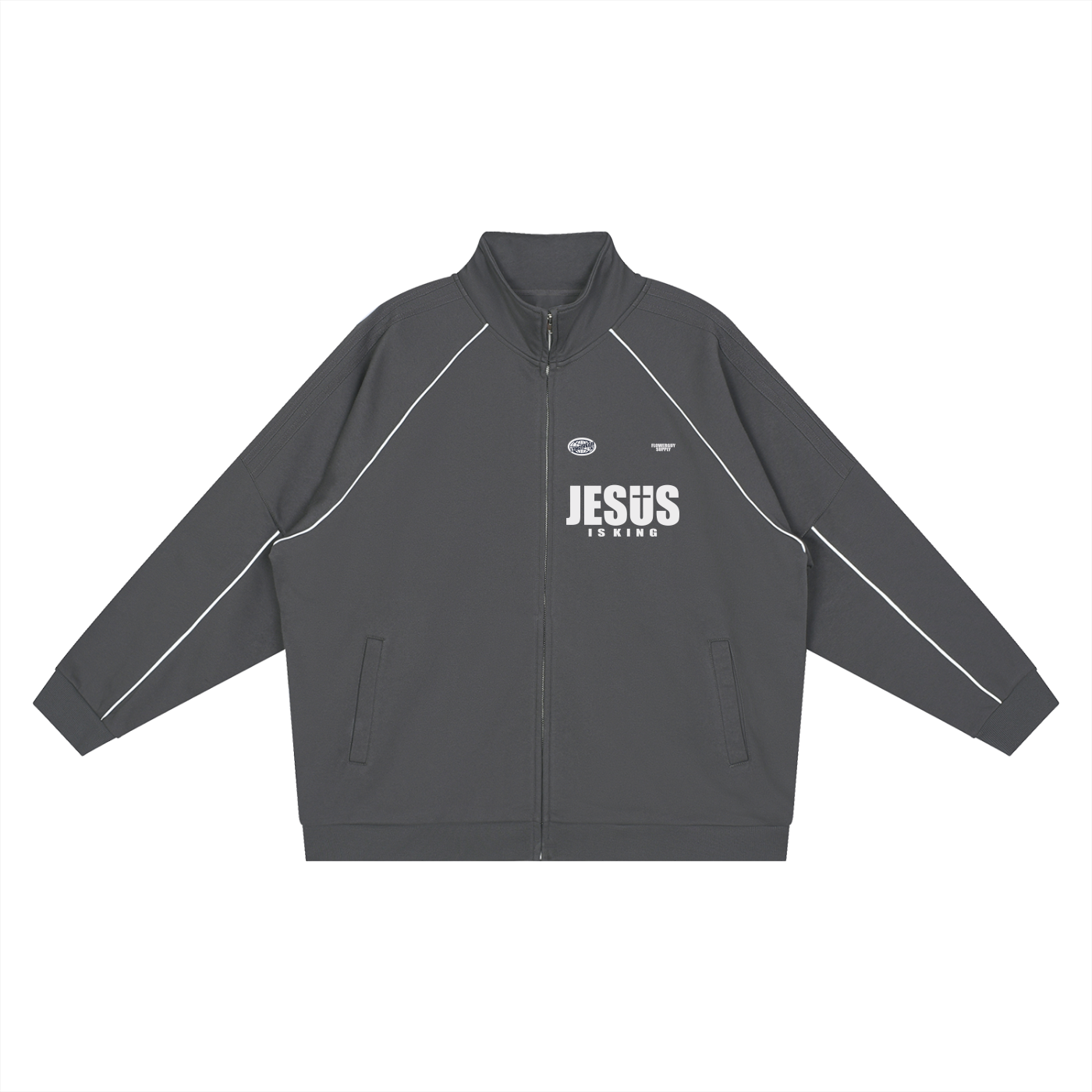 Reflection Striped Raglan Sleeve  Jacket