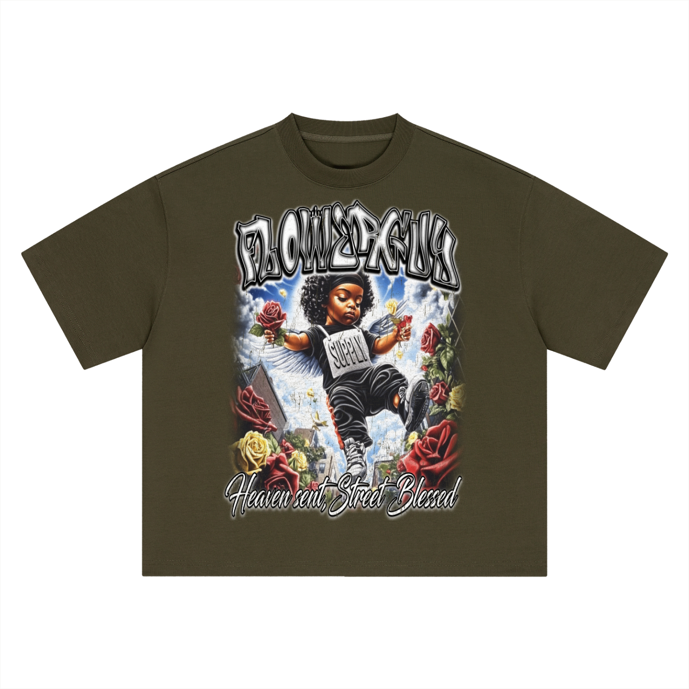 Heaven Sent x Street Blessed Graphic Tee Boxy Oversized T-Shirt