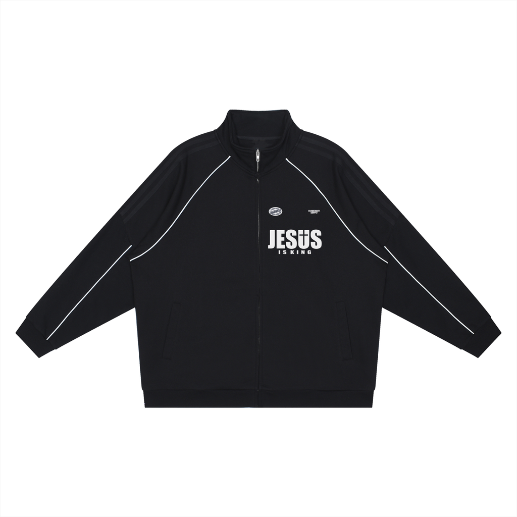 Reflection Striped Raglan Sleeve  Jacket