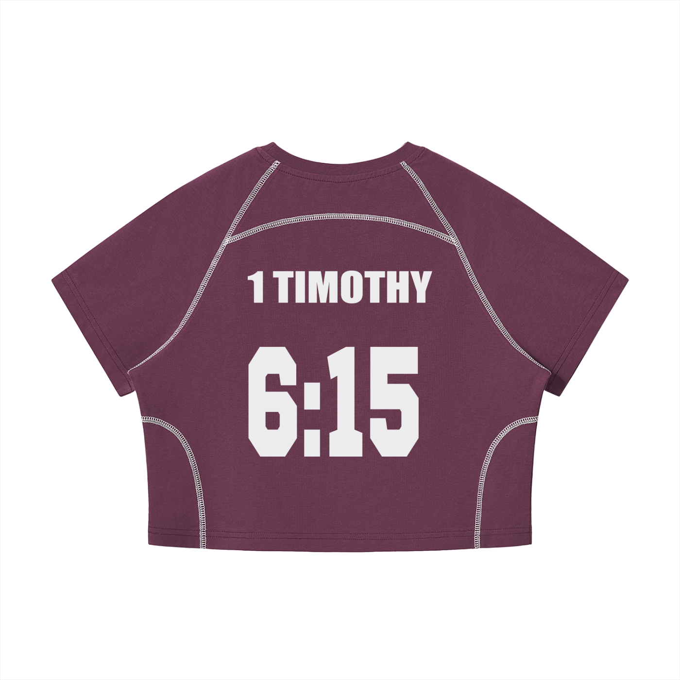 Women's Contrast Stitch Raglan Crop T-Shirt