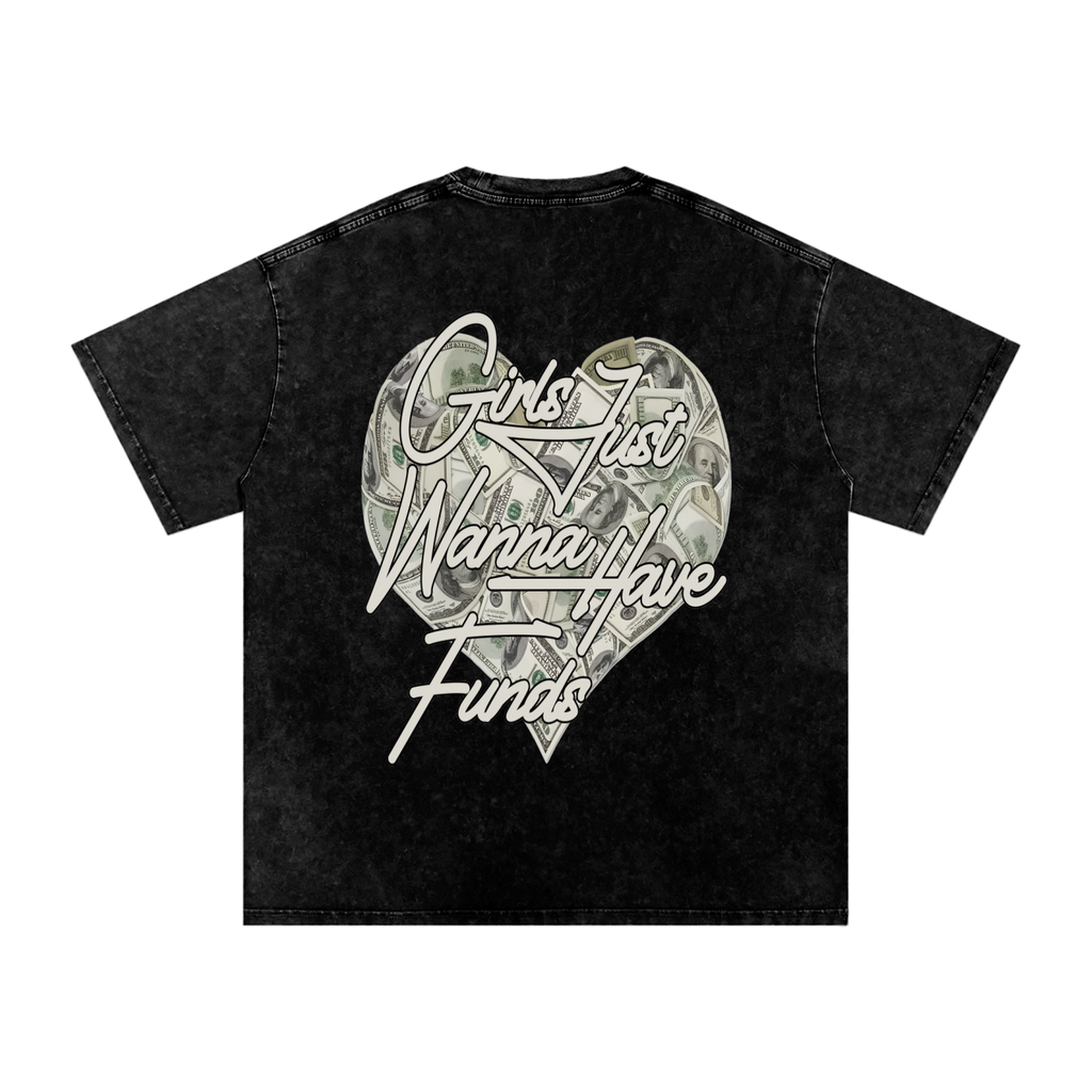 Snow Washed Oversized Cotton T-Shirt