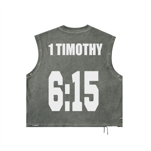Distressed Grommet Eyelet Tank Top
