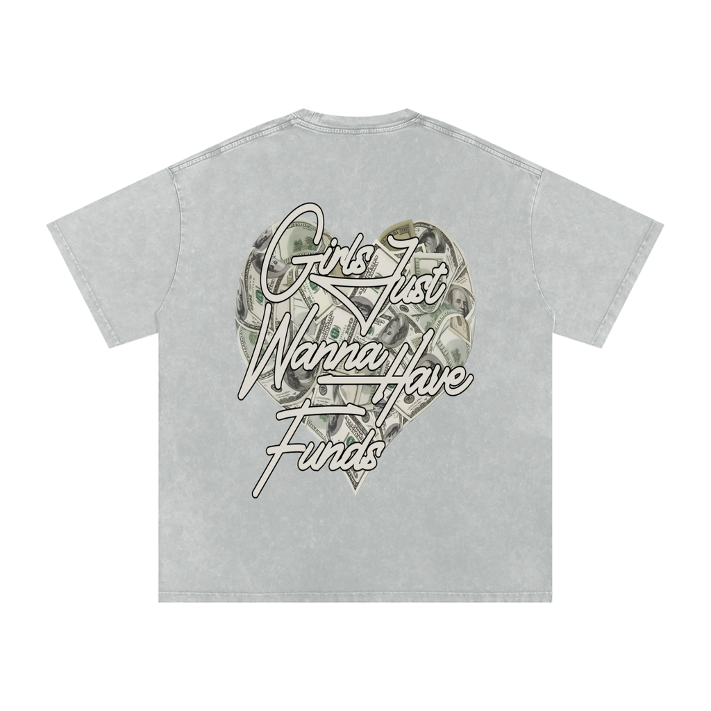 Snow Washed Oversized Cotton T-Shirt