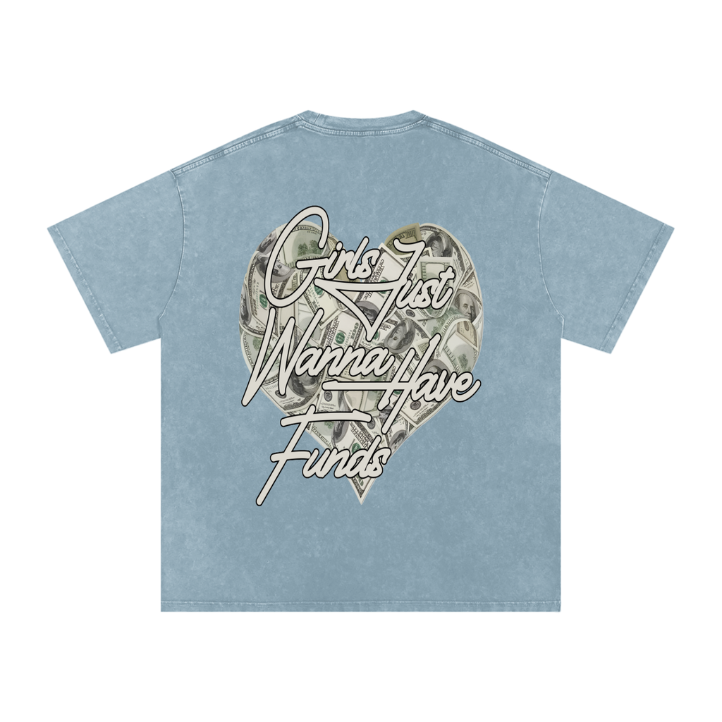 Snow Washed Oversized Cotton T-Shirt